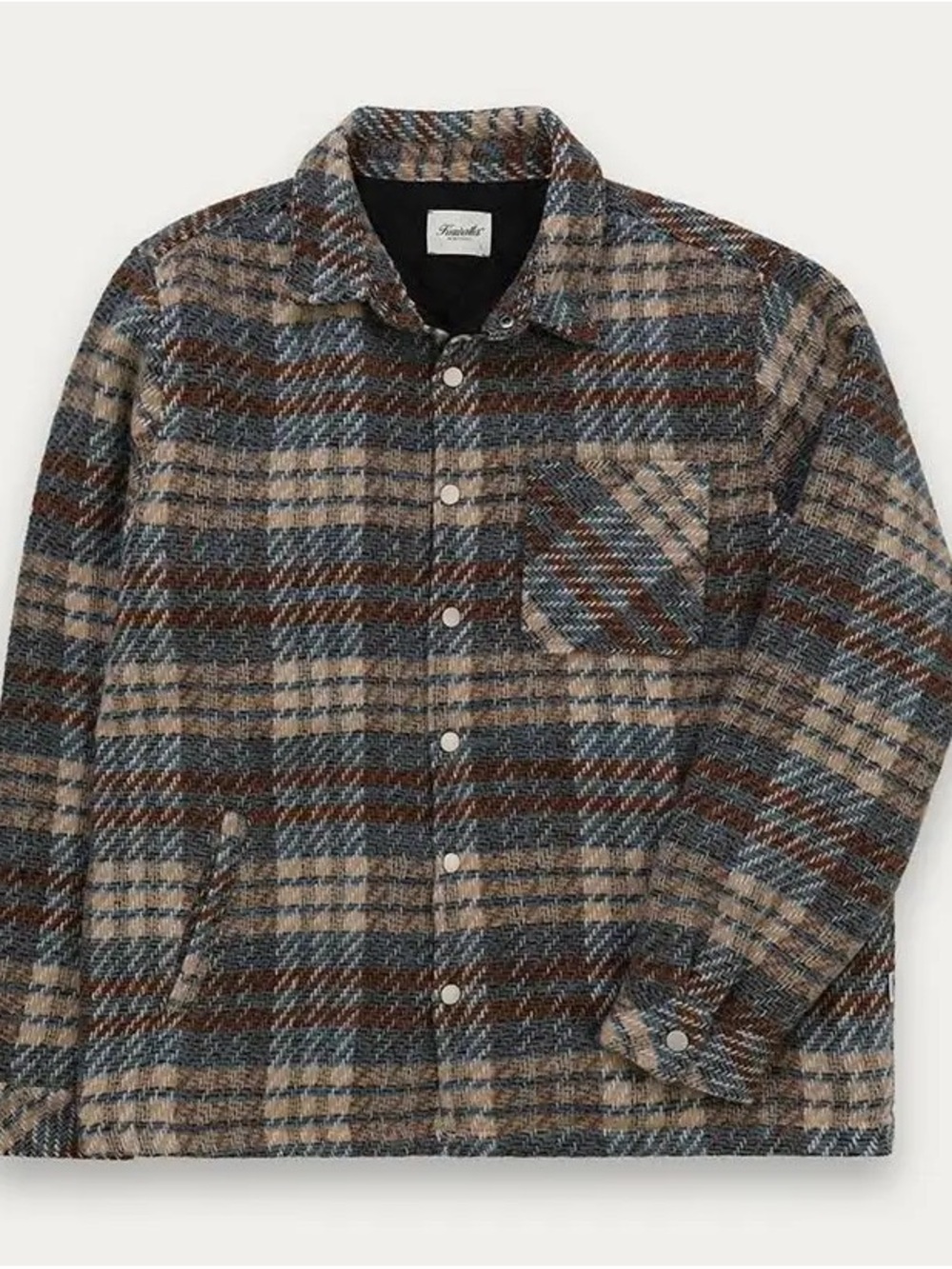 Brand new! Kuwalla- Heavyweight plaid Shacket,  Plaid Wool-Blend Button. Large